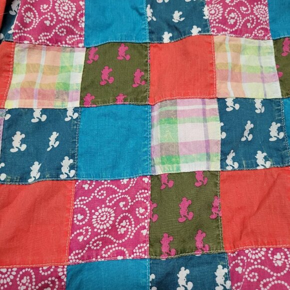 Disney Parks Patchwork Pants Mickey Quilt Womens Medium Drawstring Vacation sz M - Picture 4 of 10